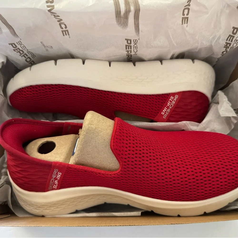 Skechers Performance Go Walk Joy Slip-On Walking Sneakers, Red, Size 7, NWT - Picture 8 of 11